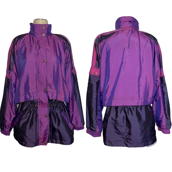 WILD! 90s Vintage Purple Iridescent Tracksuit | Size XL - Picture 5 of 16